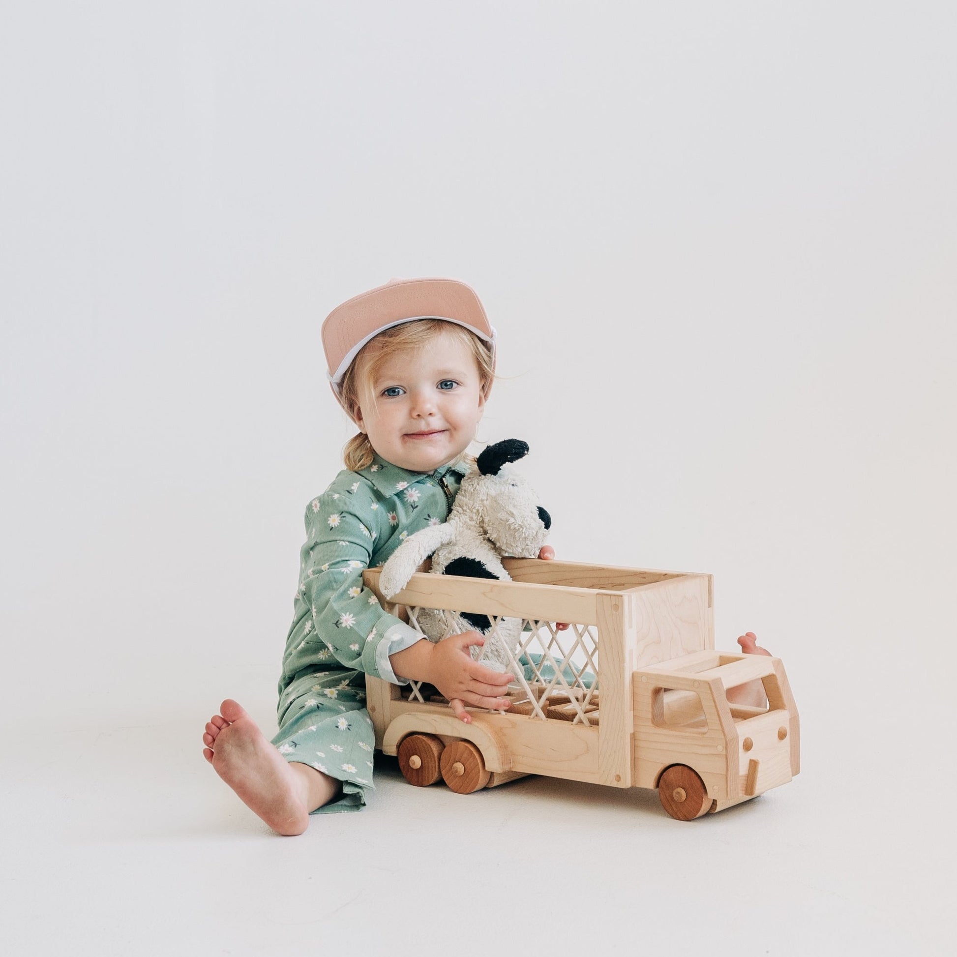 Montessori wood truck toy
