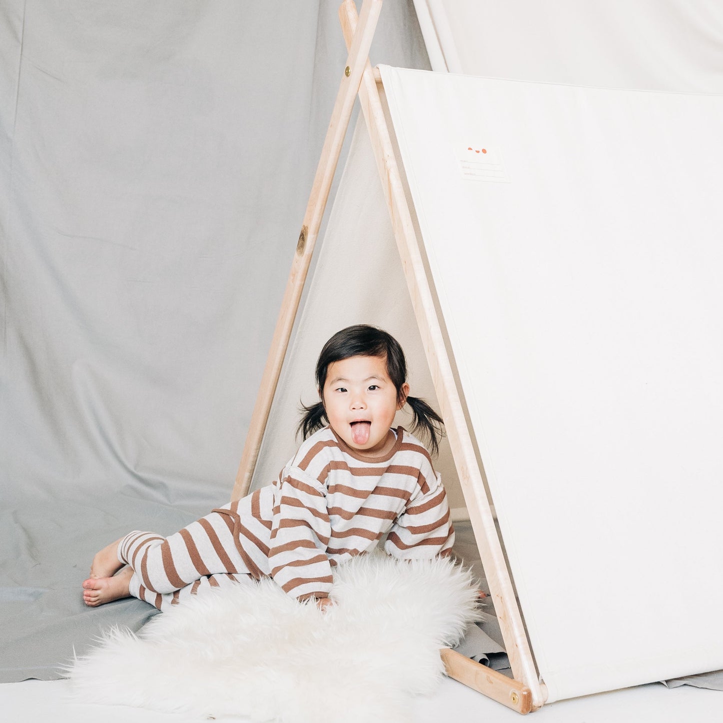 natural wood frame tent